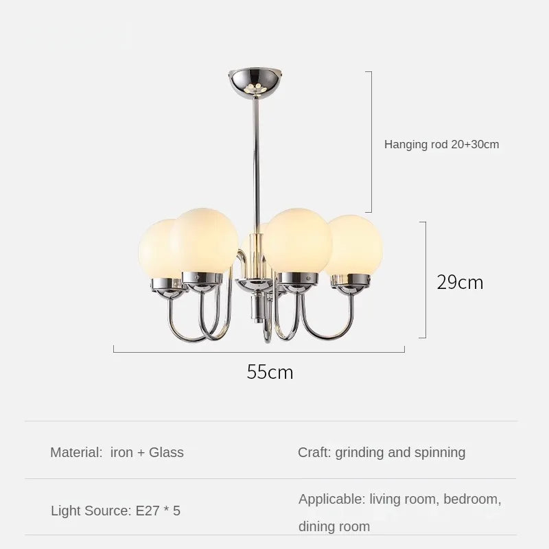 suspension minimaliste en verre et fer pour espaces modernes