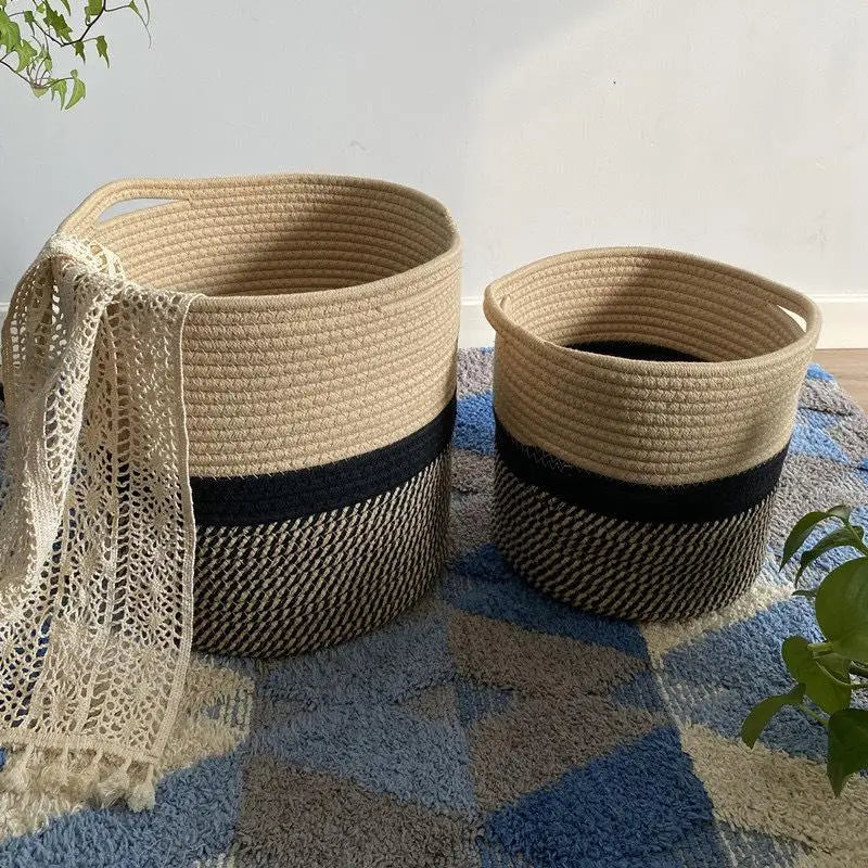 panier de rangement en corde de coton pour la maison et les jouets