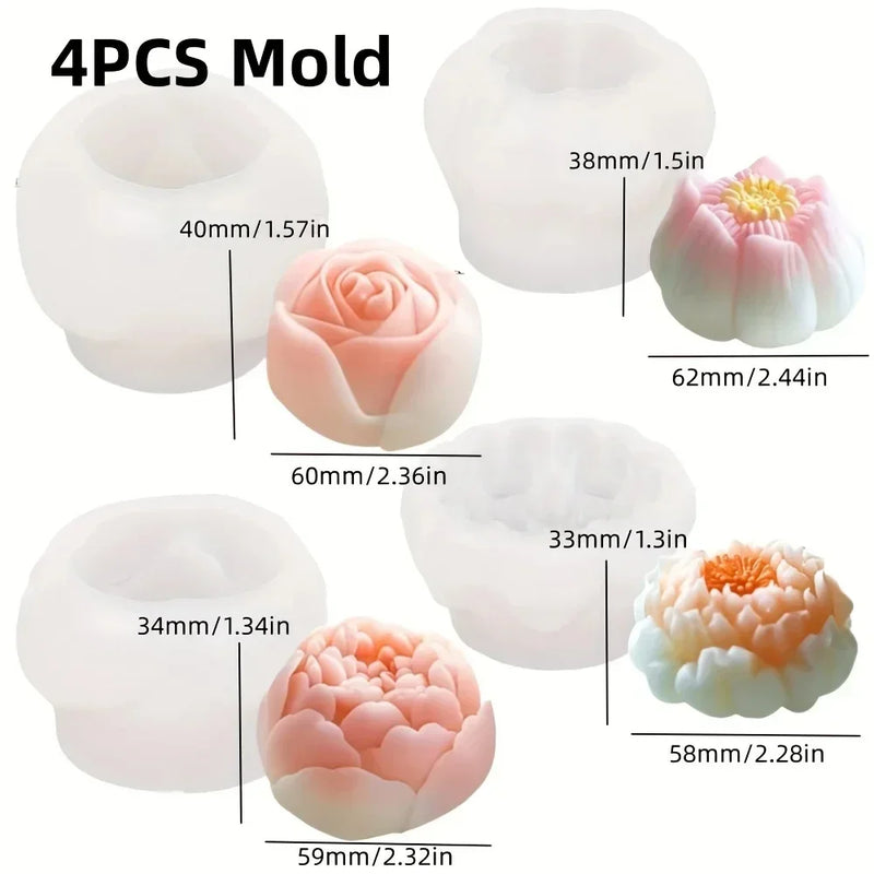 nouveau moule silicone bouquet roses chrysanthème pivoine cadeau saint valentin