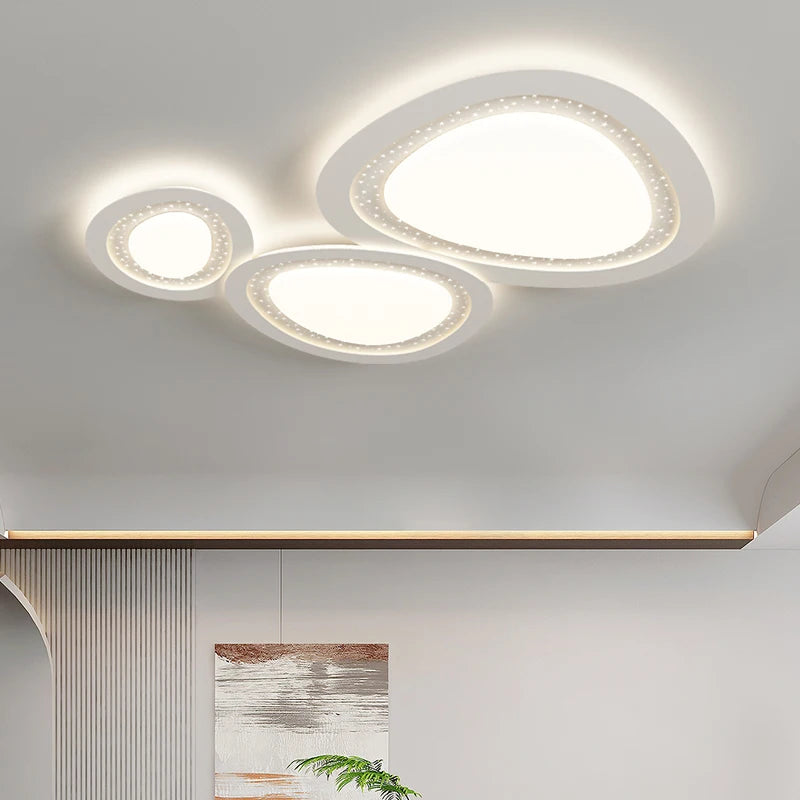 lustre led moderne galets gypsophile style simple protection des yeux