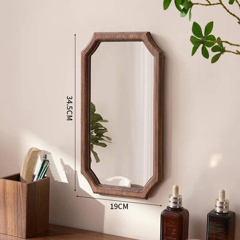 miroir vintage en bois massif pour maquillage étanche et antirouille