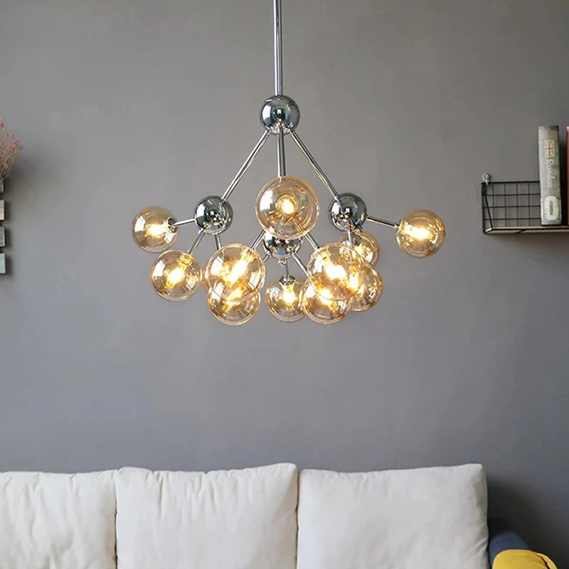 lustre nordique à têtes multiples pour décoration intérieure