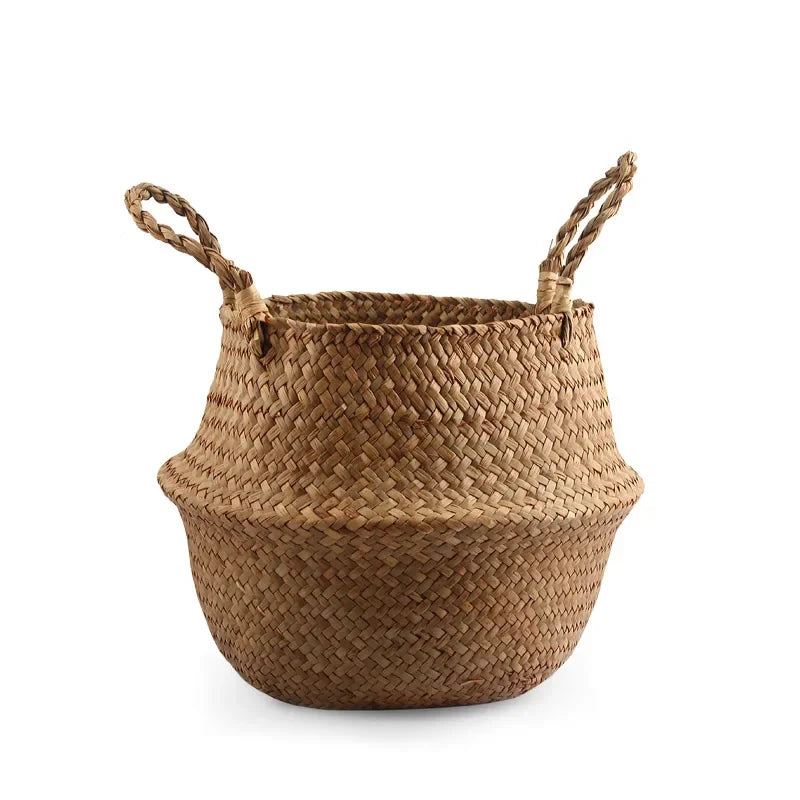 panier en osier tressé pour rangement et décoration polyvalente