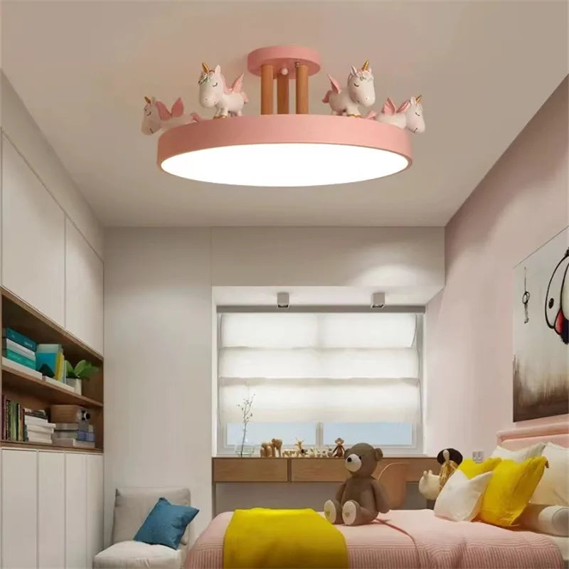 plafonnier licorne lampe enfant décoration lumineuse en résine