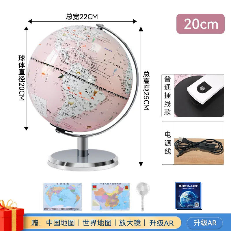 globe terrestre intelligent rotatif avec carte géographique décoratif éducatif