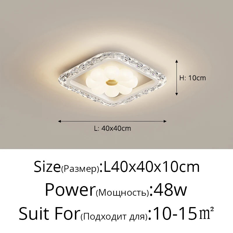 plafonnier à led moderne en cristal pour décoration intérieure