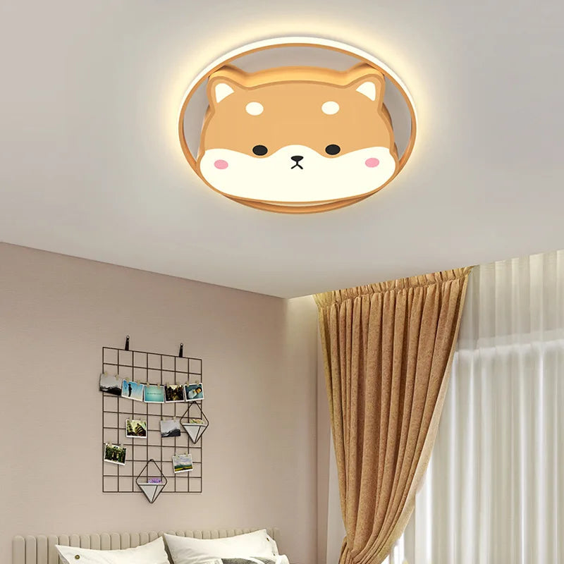 plafonnier mignon shiba inu husky et canard pour chambre enfant