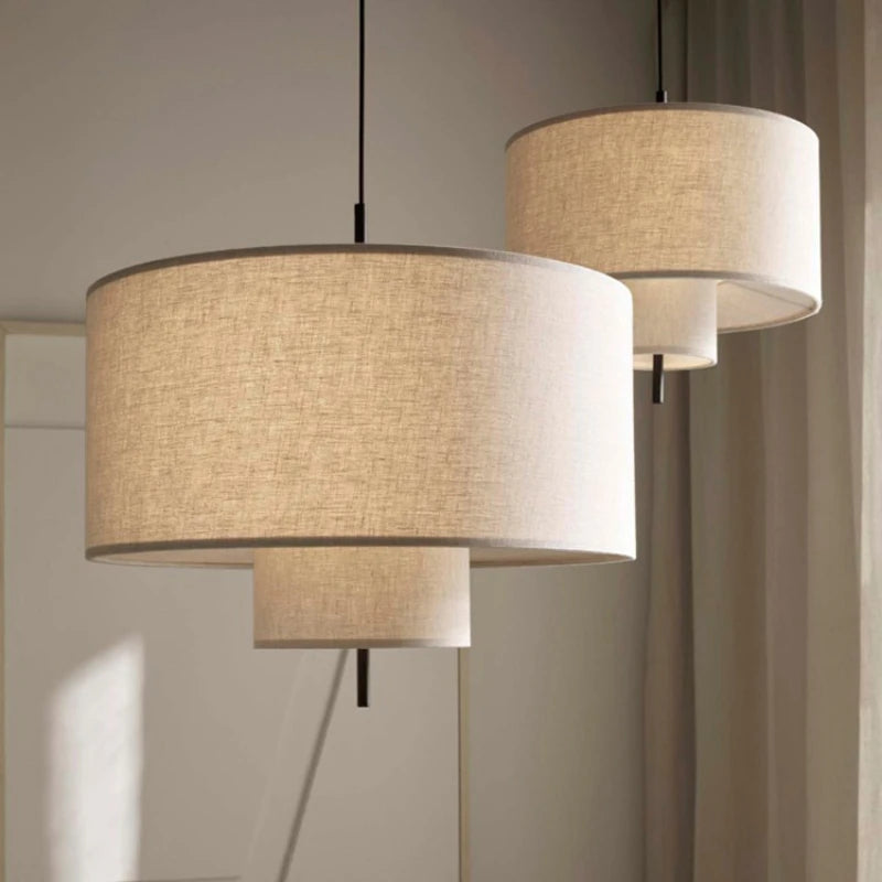 lustre en tissu fait main style rétro pour divers espaces