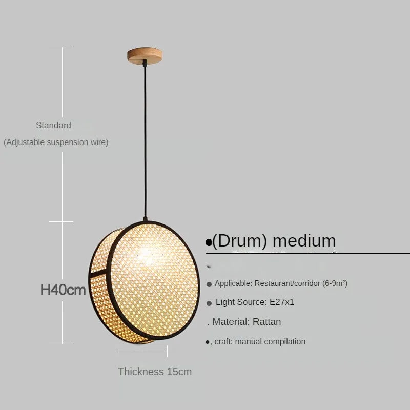 lustre créatif en rotin tissé pour décoration intérieure élégante