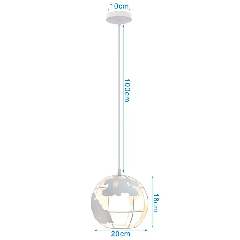 suspension en métal abat-jour globe style industriel moderne