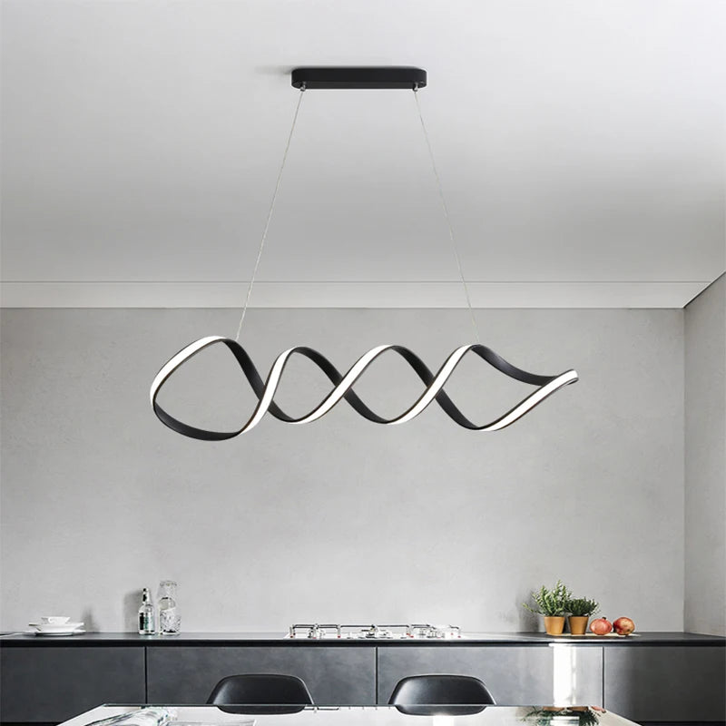 Lustre spirale LED minimaliste décor maison éclairage intérieur