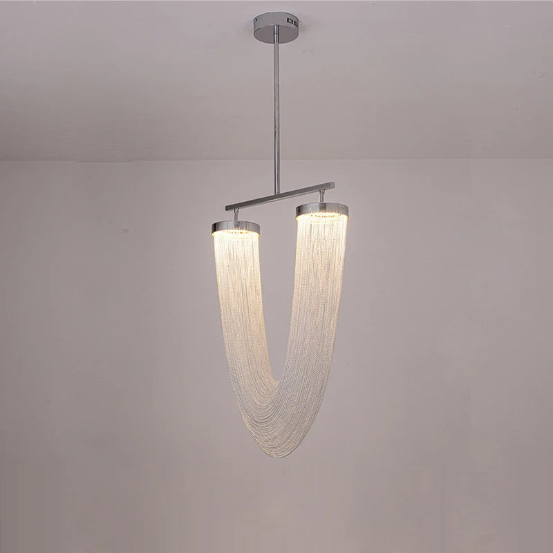 lustre art déco led dimmable en aluminium doré design moderne élégance