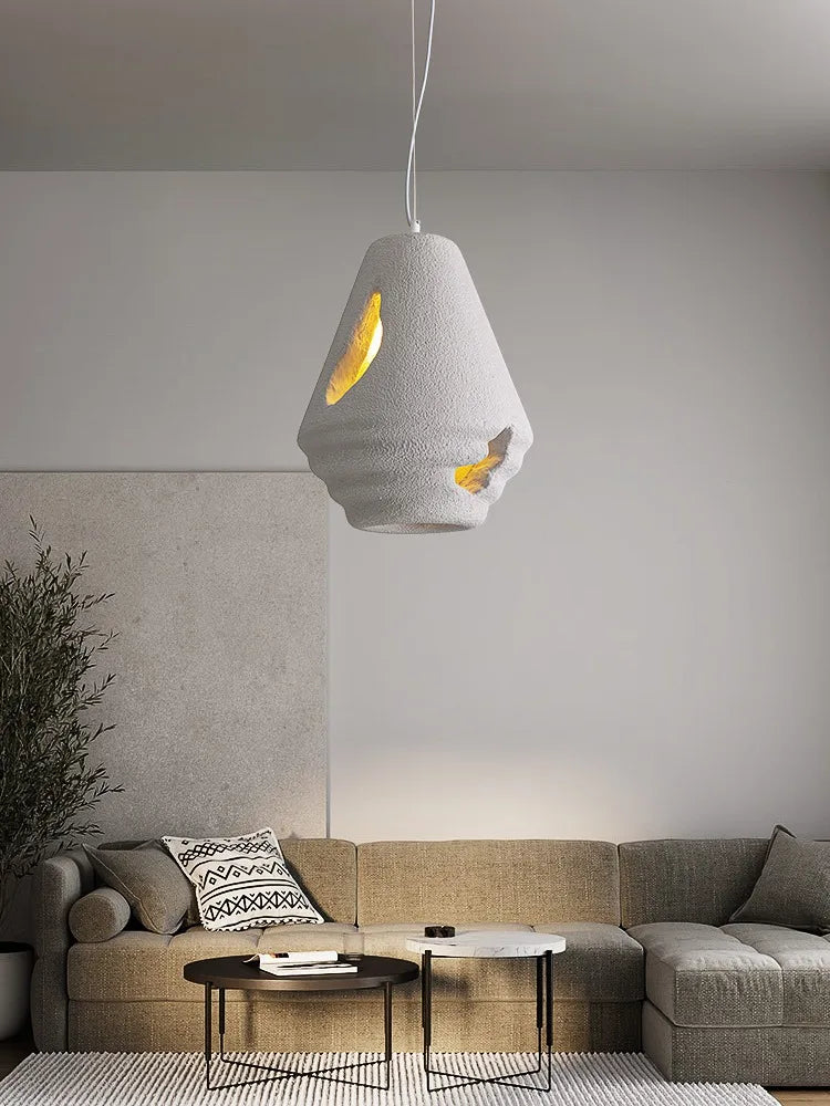 suspension lampe art moderne créatif nordique wabi sabi éclairage décoration
