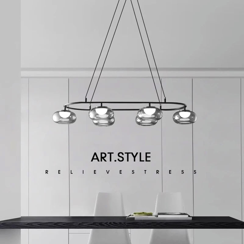 Lustre moderne luminaire suspendu lustre pour la cuisine lampes suspendues pour salon éclairage intérieur en verre