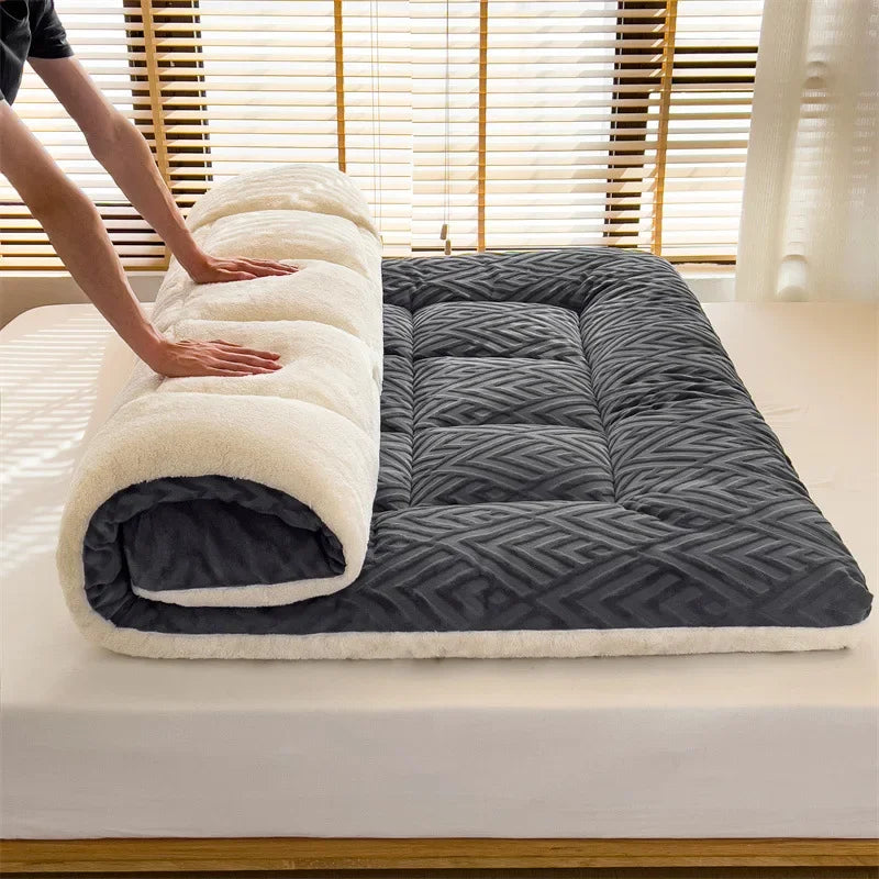 matelas en velours dagneau épais pour dortoir et lit double