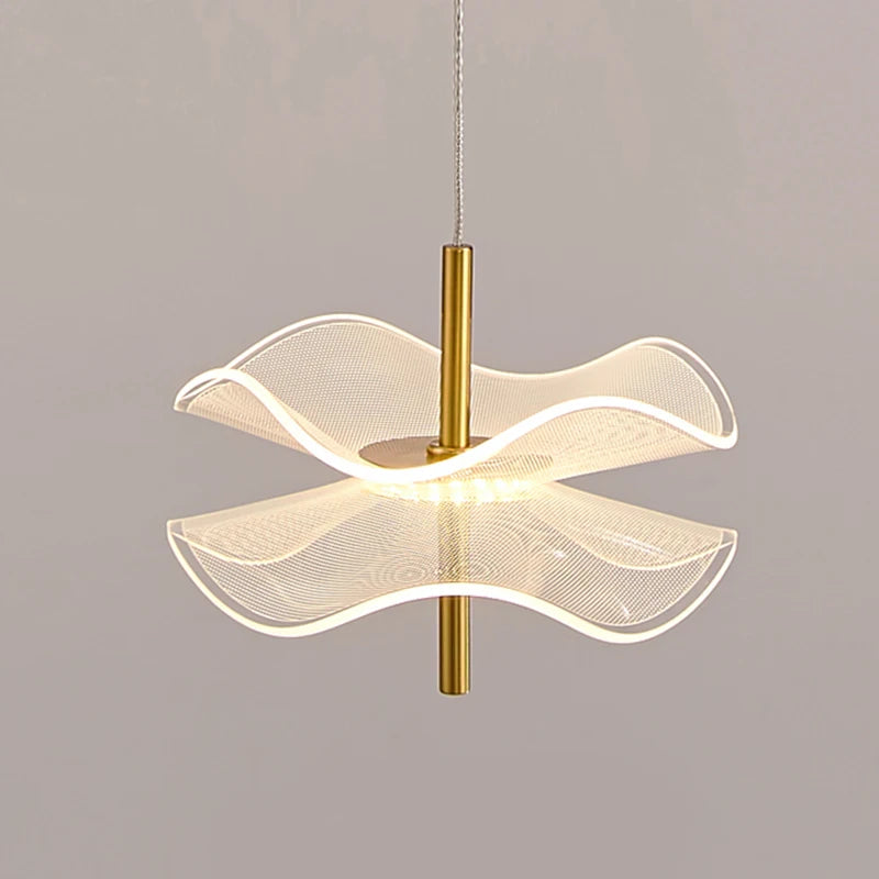 lustre acrylique design feuille de lotus pour décoration intérieure