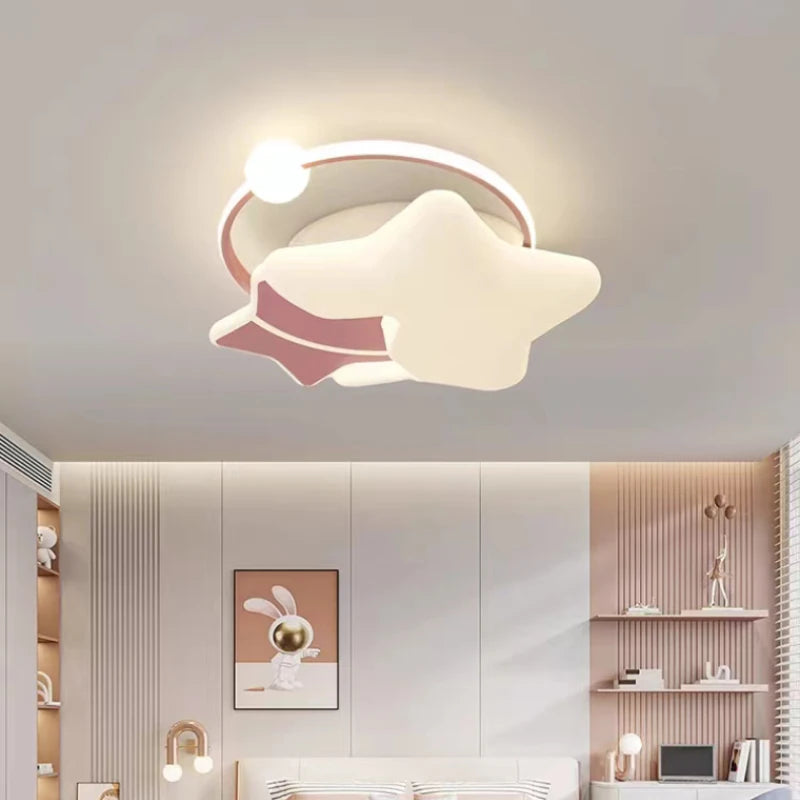 plafonnier moderne étoilé pour chambre d'enfant chaleureuse et romantique