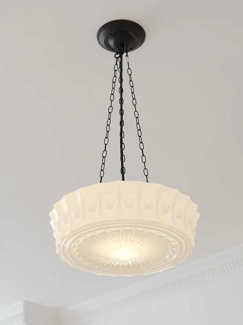 lustre rétro en verre style français pour intérieur élégant