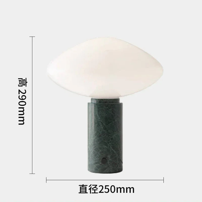 lampe à poser en marbre avec boule de verre design danois