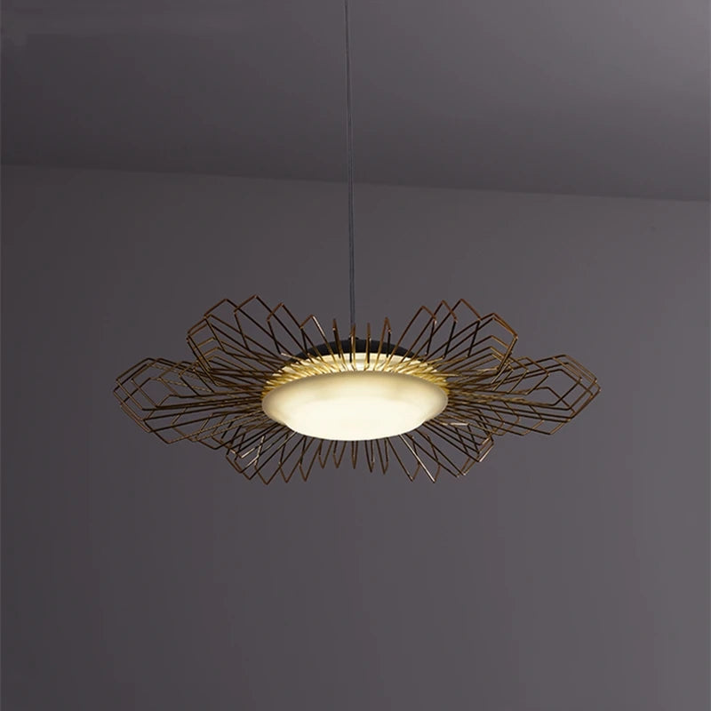 lustre suspendu design fleuri éclairage LED variable pour intérieur