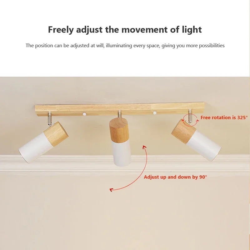 spot rotatif réglable en bois nordique luminaire vestiaire