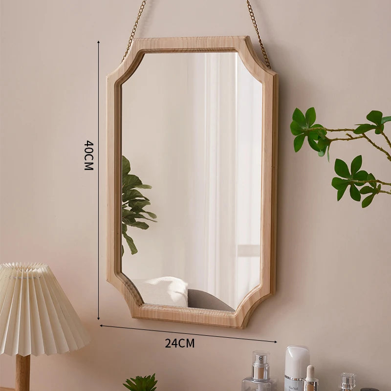 miroir vintage en bois massif pour maquillage étanche et antirouille