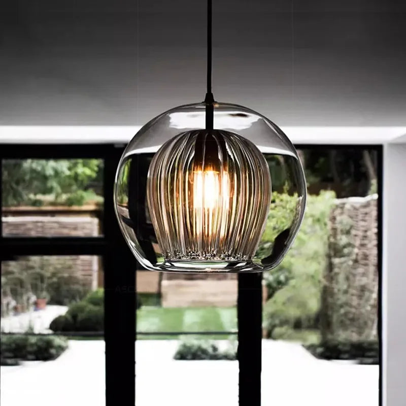 lampe led suspendue en verre design nordique moderne décorative