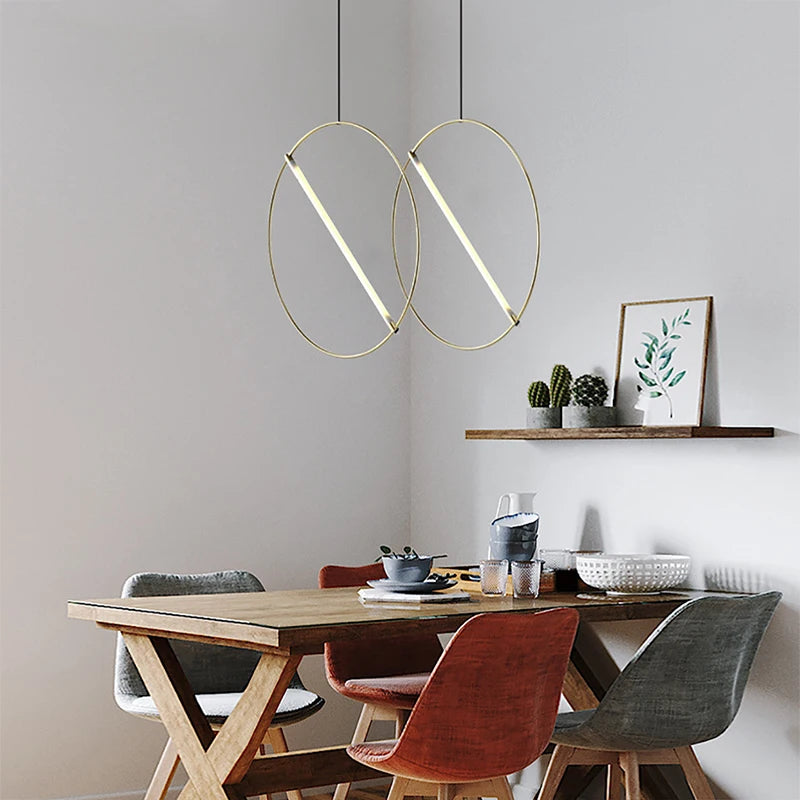 suspension LED design moderne simple luminaire décoratif rond