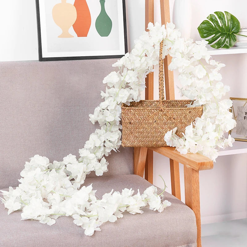 guirlande de fleurs artificielles pour décoration de mariage et intérieur