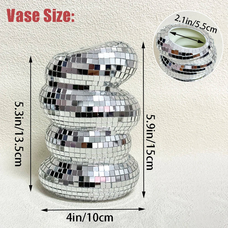 vase en spirale boule disco décoration moderne pour fleurs