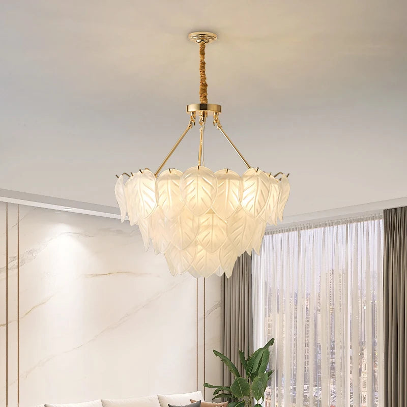 lustre en cristal doré pour décoration intérieure moderne