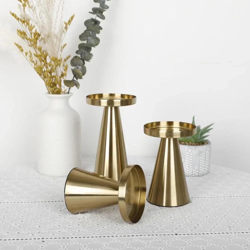 lot de 3 bougeoirs en métal pour décoration mariage et cadeaux luxe