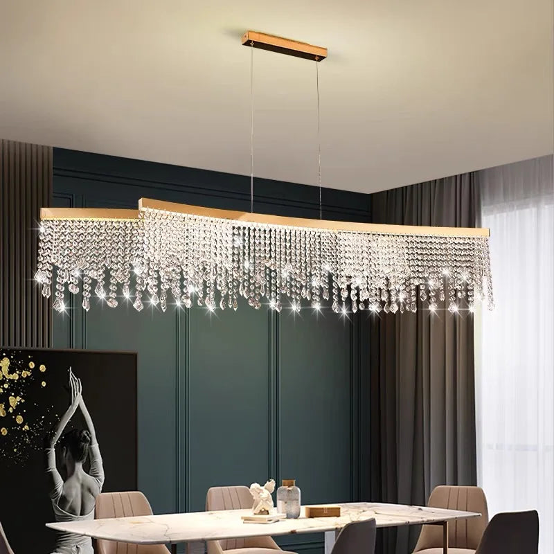 lustre moderne en cristal design circulaire éclairage de luxe suspendu