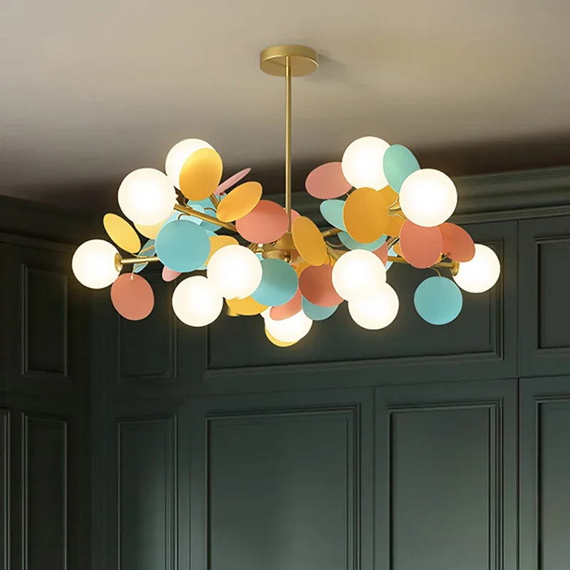 lustre moderne en verre design raisin doré luminaires suspendus