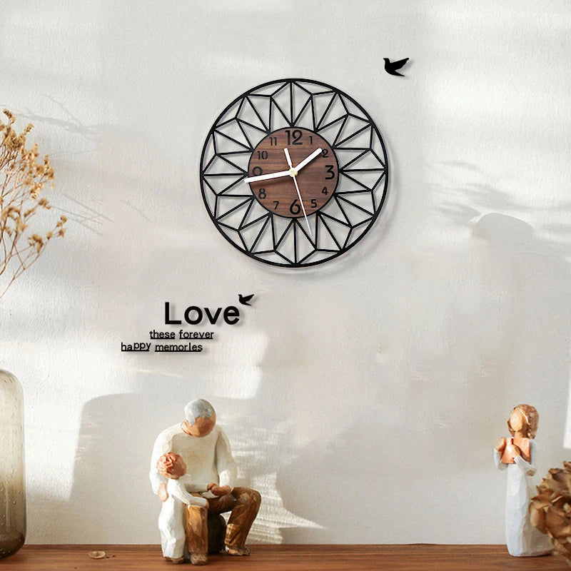 horloge murale en bois esthétique pour décoration intérieure