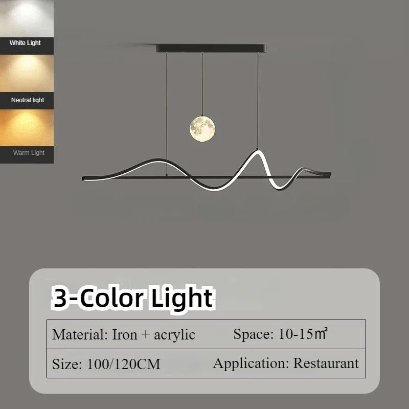 suspension linéaire moderne pour décoration intérieure nordique