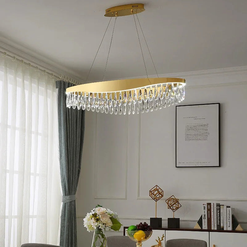 lustre en cristal de luxe pour éclairage décoratif intérieur