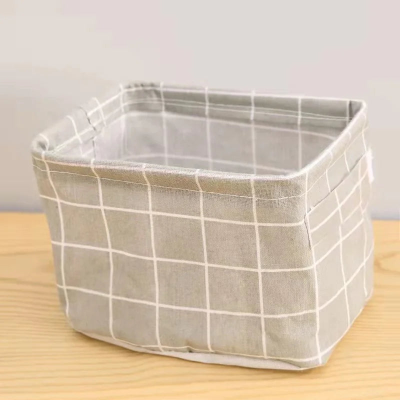 panier de rangement en lin pour bureau et jouets