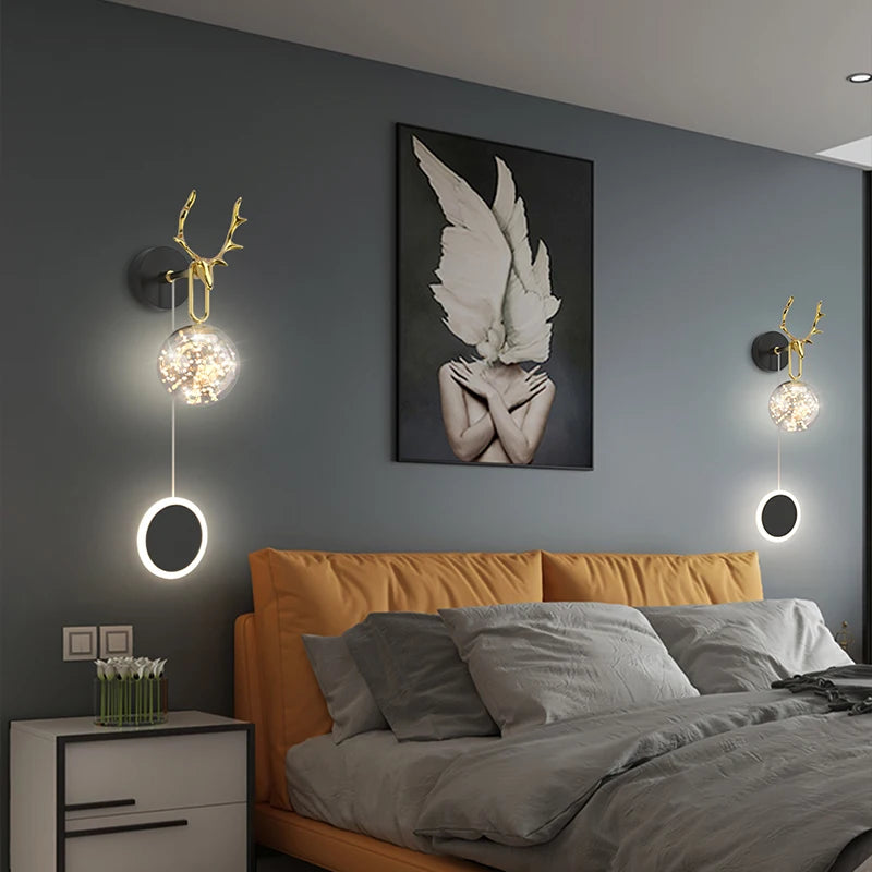 applique murale minimalistes nordiques luxe étoiles lustre chevet