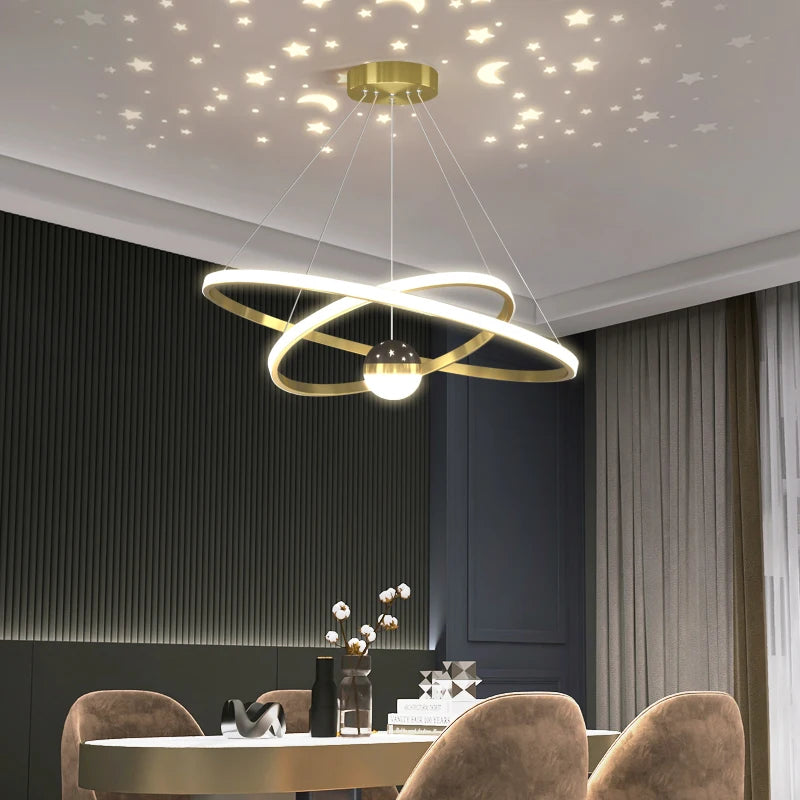 lustre moderne à led en silice pour restaurant et bureau