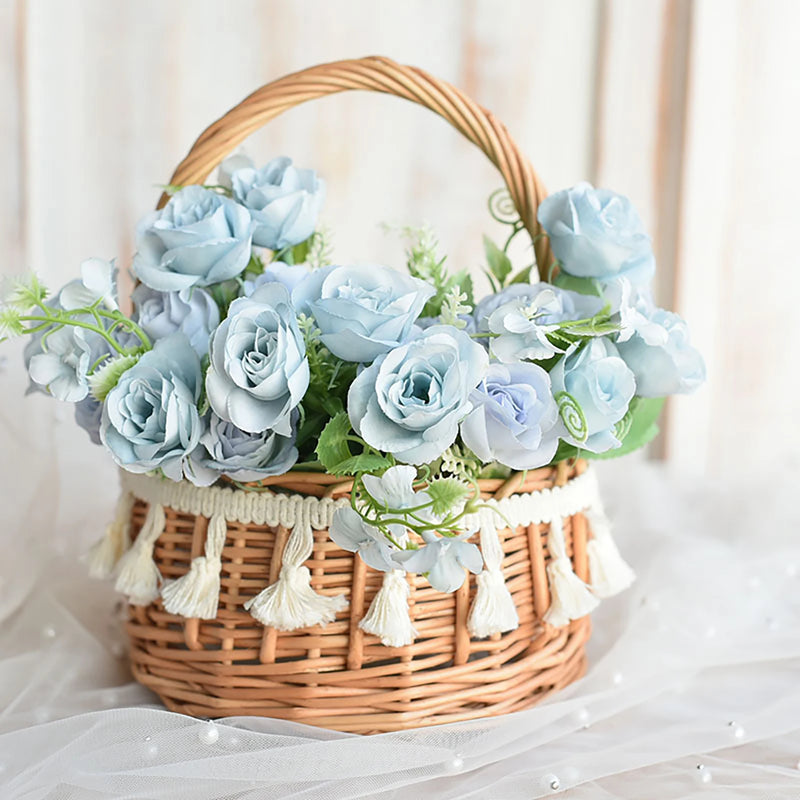 panier à fleurs mariage avec nœud papillon grande capacité polyvalent