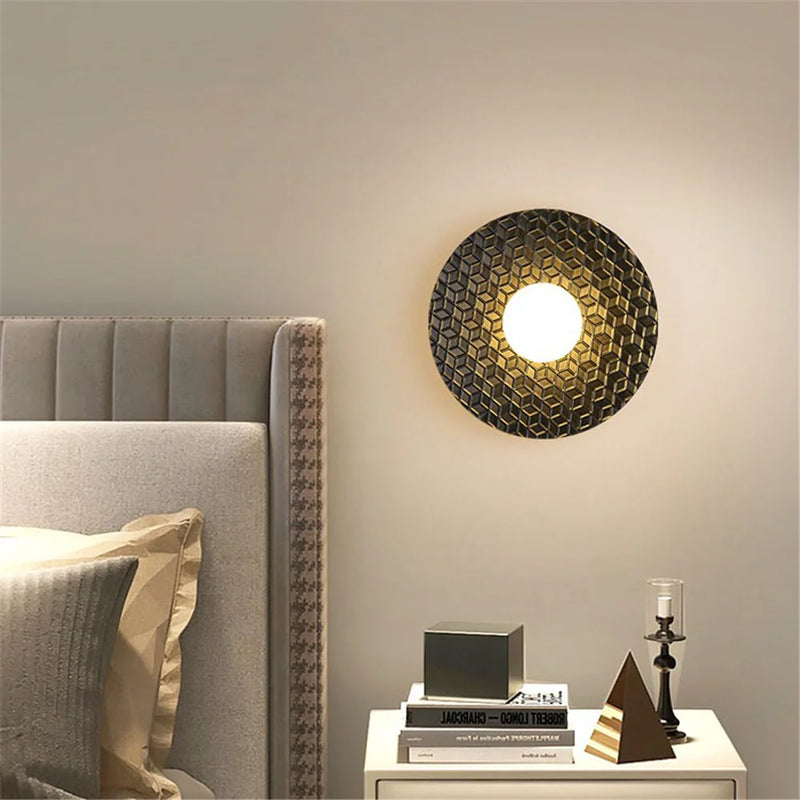 applique murale LED ronde en métal nordique décoratif pour intérieur moderne