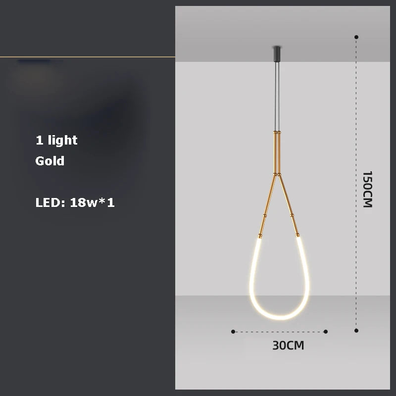 lustre en art déco design suspendu en led