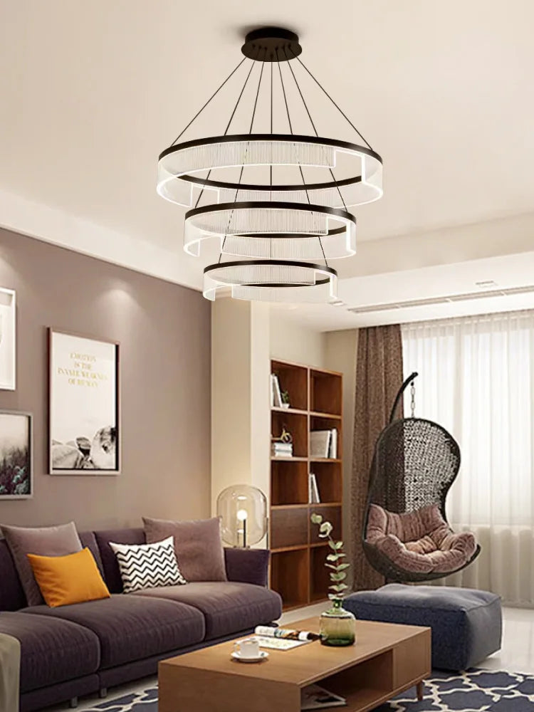 Circular Acrylic Living Room Pendant Light, Pendant Lamp Chandelier, Hanging Light Fittings, Hanging Light Pendant Lamp