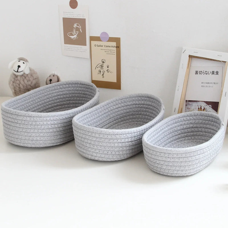 paniers en corde de coton pour rangement et organisation des objets