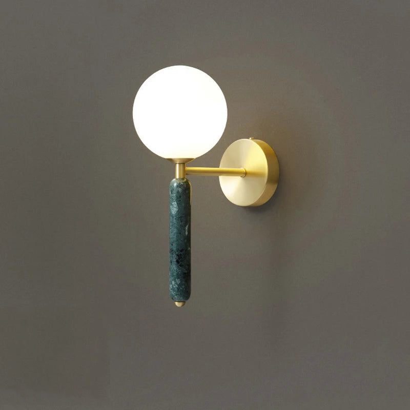 lampe de chevet en marbre avec boule de verre pour hôtel et restaurant