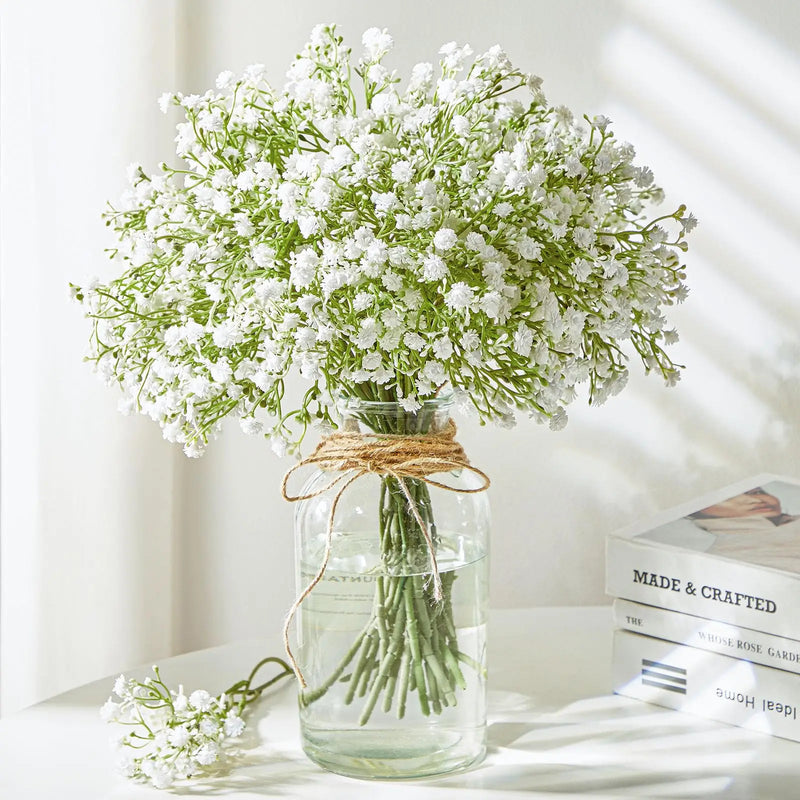 lot de 10 ou 15 fleurs artificielles gypsophile pour décoration mariage