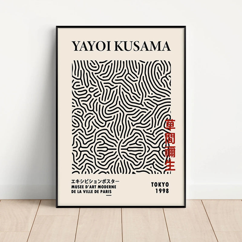 Tableau art abstrait yayoi kusama affiche toile décoration murale moderne