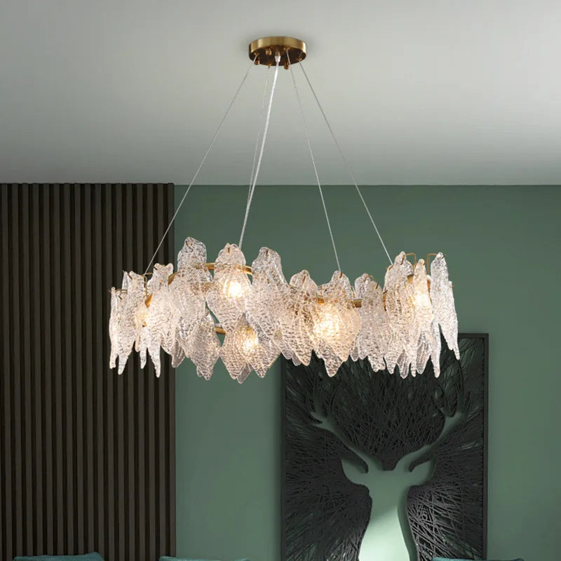 lustre moderne en cristal lumineux design élégant pour décoration d'intérieur