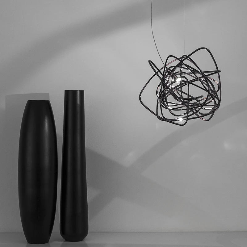lustre postmoderne minimaliste en acier inoxydable de style nordique